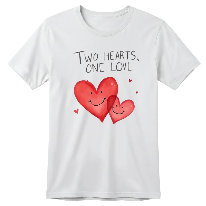 تی‌شرت آستین کوتاه یقه گرد بچگانه مدل دوقلب کد v1