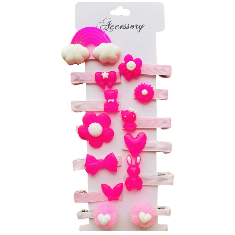 گیره مو دخترانه مدل آبنباتی بسته 13 عددی 