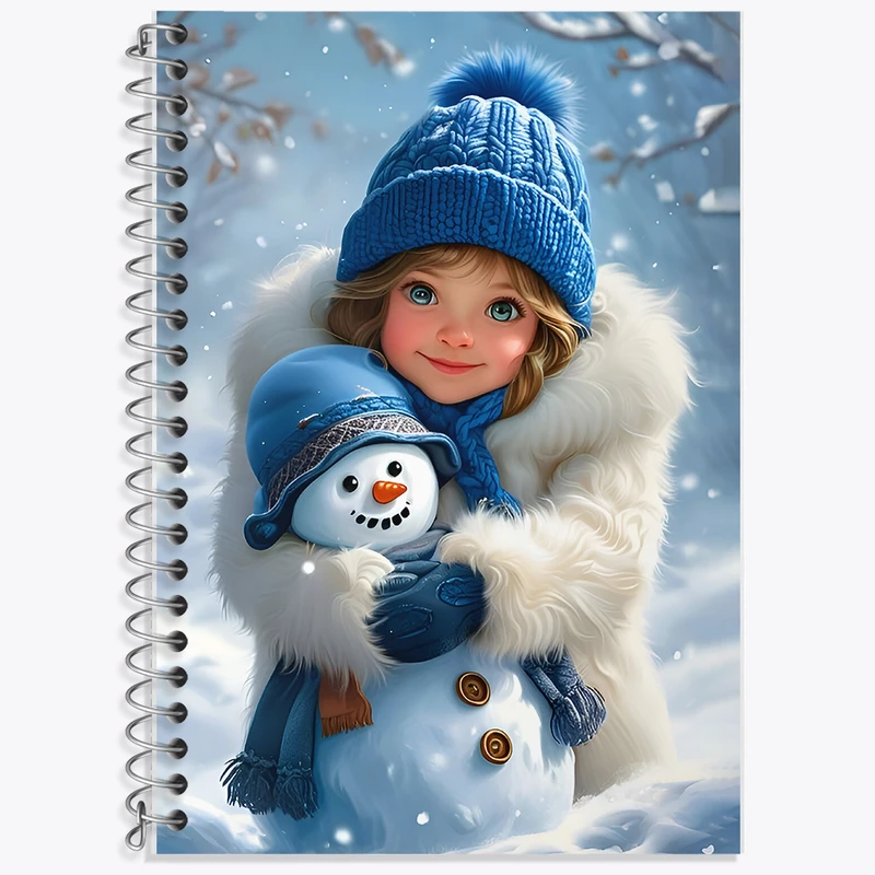 دفتر نت موسیقی 50 برگ خندالو طرح دختر و آدم برفی کد F7095