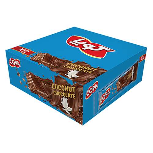 ویفر کاکائویی با طعم نارگیل کوپا - 40 گرم بسته 12 عددی