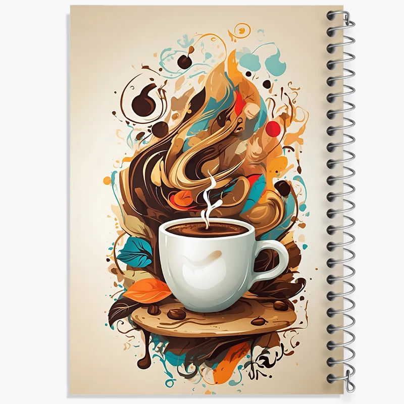 دفتر شطرنجی 50 برگ خندالو طرح فنجان قهوه کد F5921