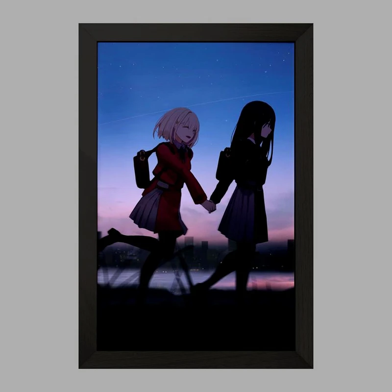 تابلو خندالو مدل تاکینا و چیساتو انیمه لیکوریس ریکویل Lycoris Recoil  کد 23029