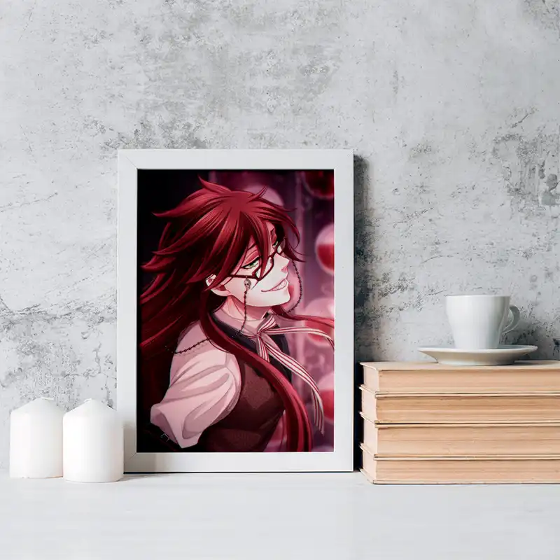 تابلو خندالو مدل گریل انیمه خادم سیاه کد 16340