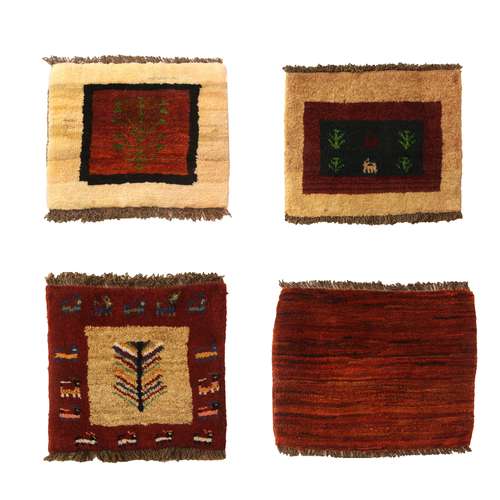 زیرتلفنی گبه دستباف فرش چمن رخ مدل ذهنی بافت کدCHR-261217233859 مجموعه 4 عددی 