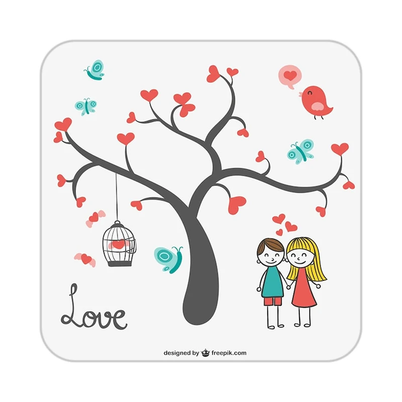 زیر لیوانی کاکتی طرح عاشقانه مدل mp38618