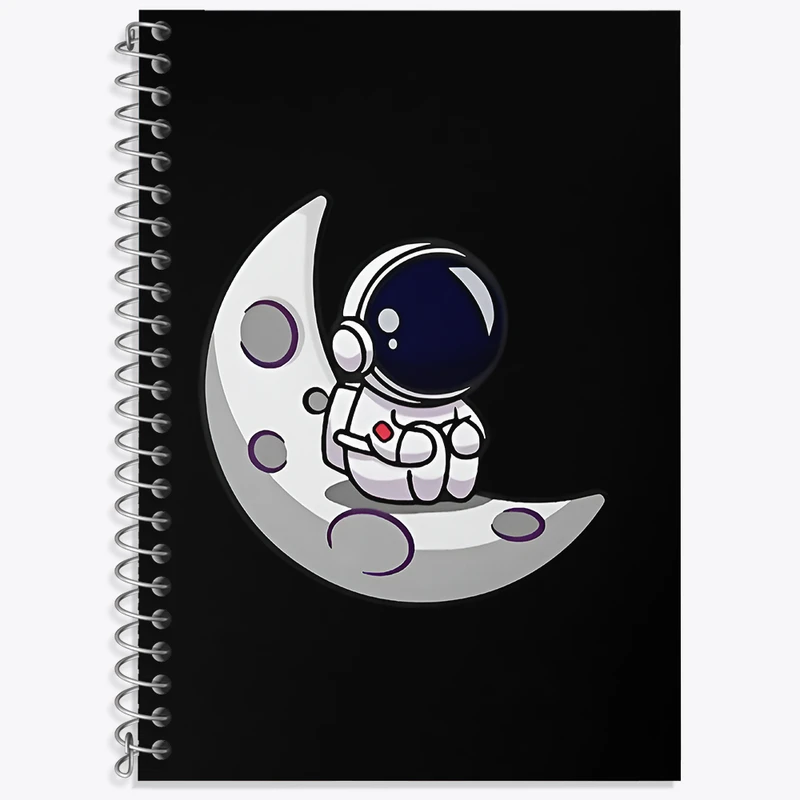 دفتر زبان 50 برگ خندالو مدل دو خط طرح فضانورد کد N4892