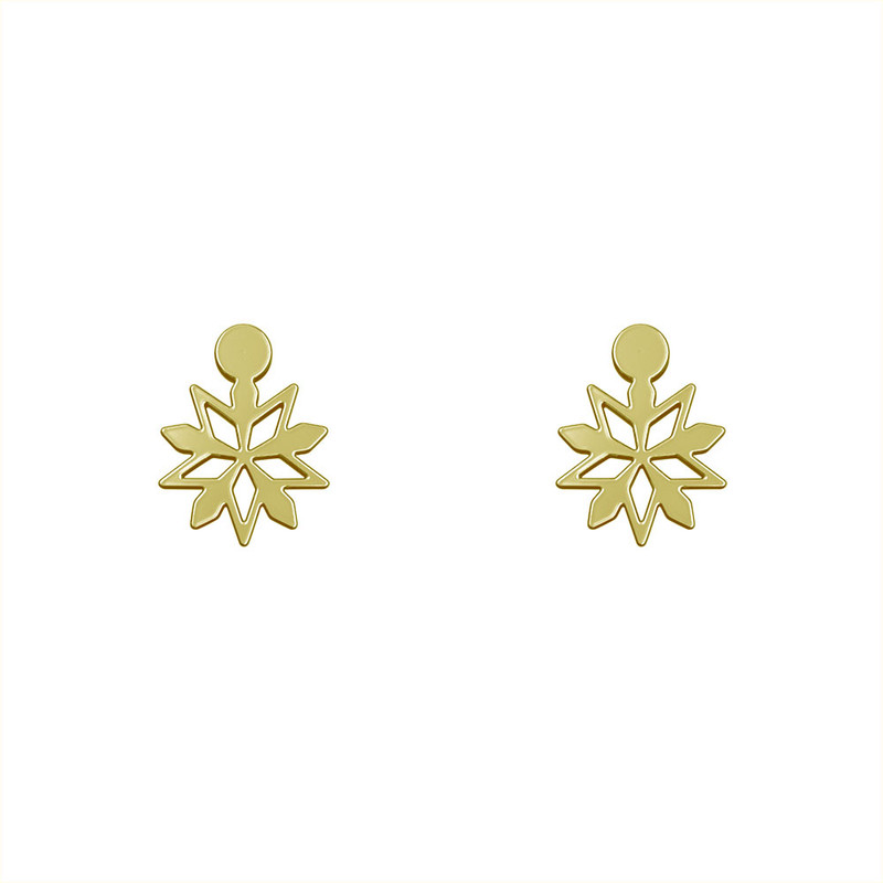 گوشواره طلا 18 عیار زنانه مدوپد مدل هندسی کد GA1-14816