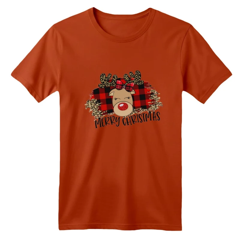 تی شرت آستین کوتاه بچگانه مدل گوزن کریسمس کد 7