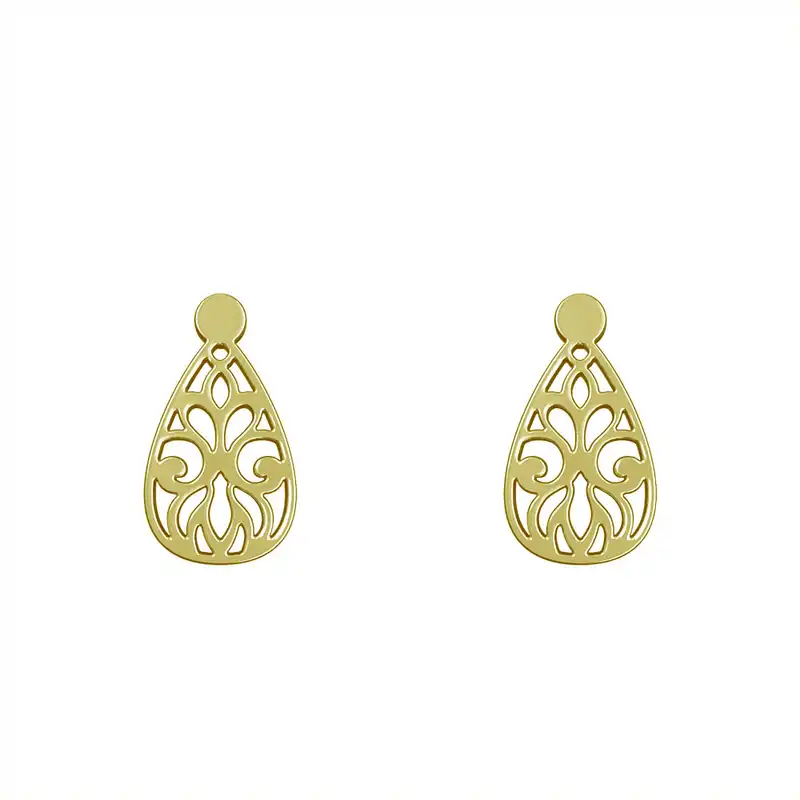 گوشواره طلا 18 عیار زنانه مدوپد مدل اسلیمی کد GA1-15260