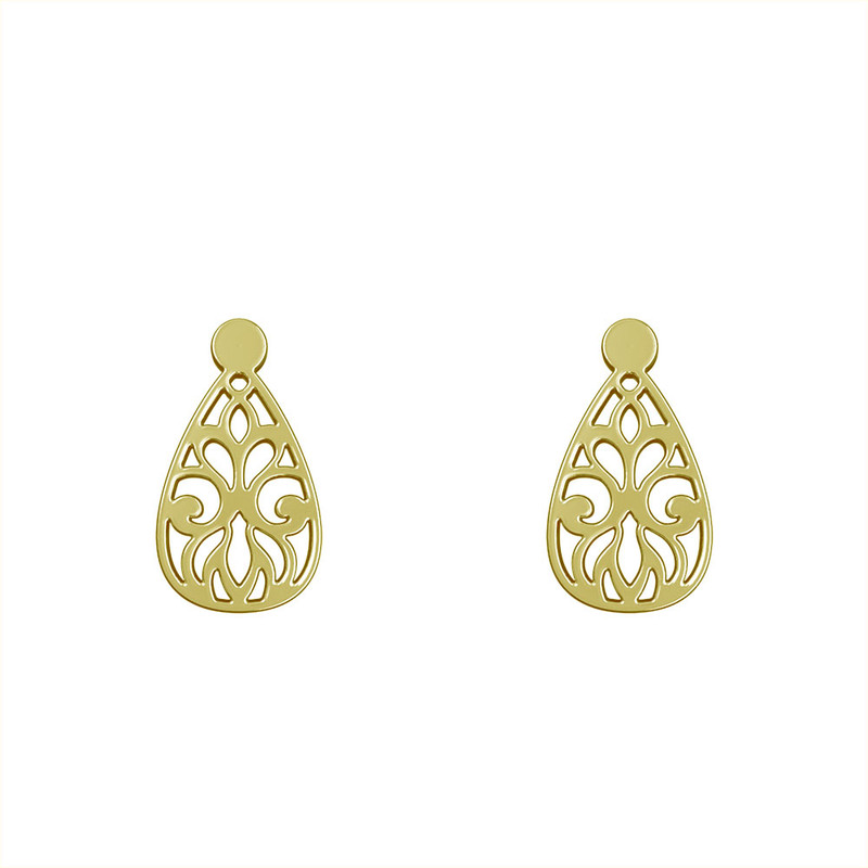 گوشواره طلا 18 عیار زنانه مدوپد مدل اسلیمی کد GA1-15260