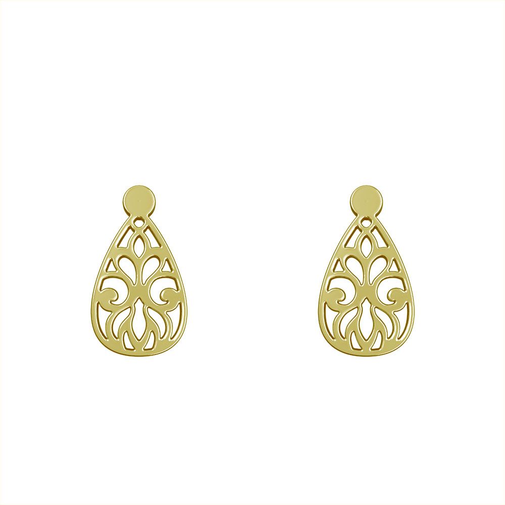گوشواره طلا 18 عیار زنانه مدوپد مدل اسلیمی کد GA1-15260 -  - 2