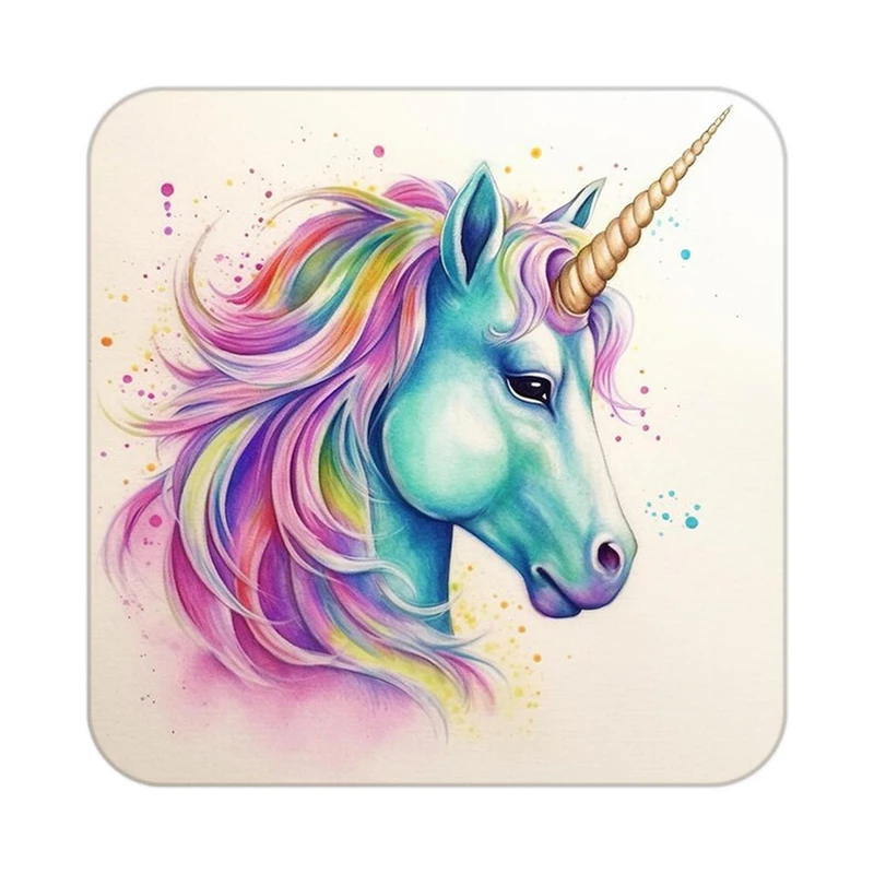 زیر لیوانی کاکتی طرح اسب تک شاخ و یونیکورن مدل mp33209