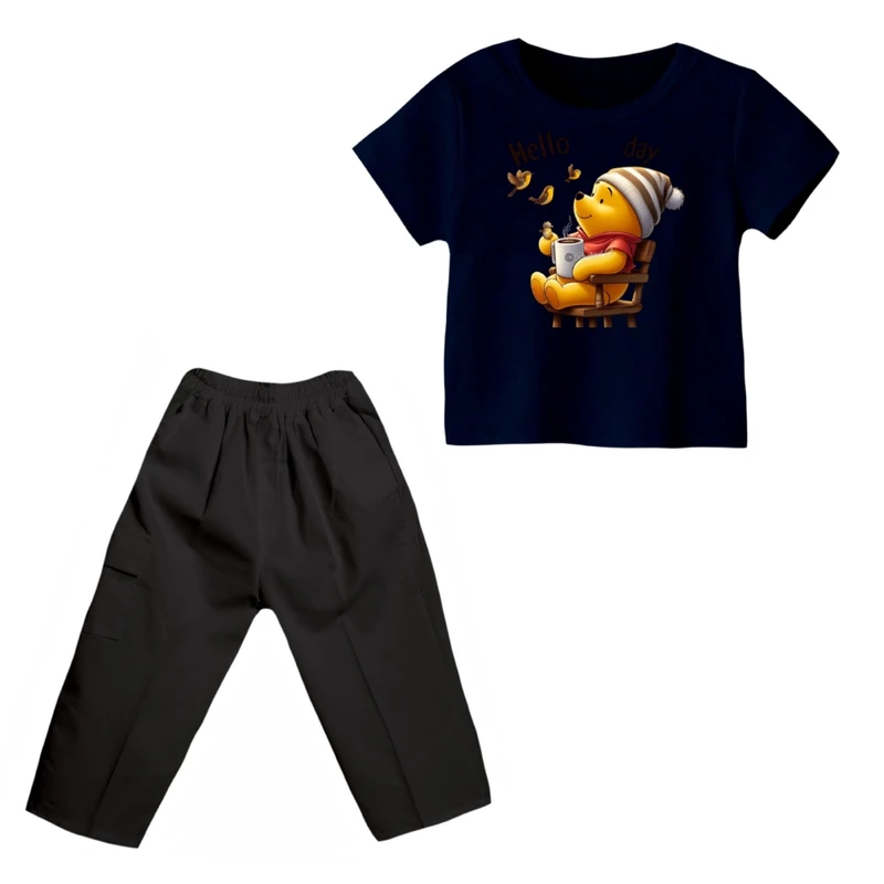 ست تی شرت و شلوارک پسرانه مدل پو کد 40