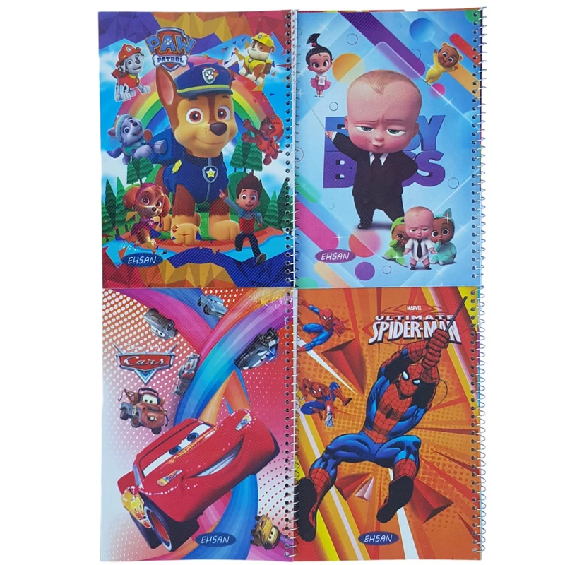 دفتر مشق 50 برگ احسان مدل انیمیشنی فانتزی کد WALT147 مجموعه 4 عددی