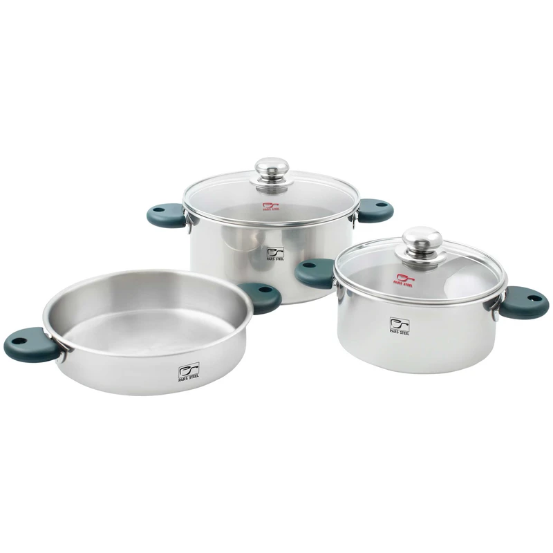 سرویس پخت و پز 5 پارچه پارس استیل مدل رایکا سه لایه