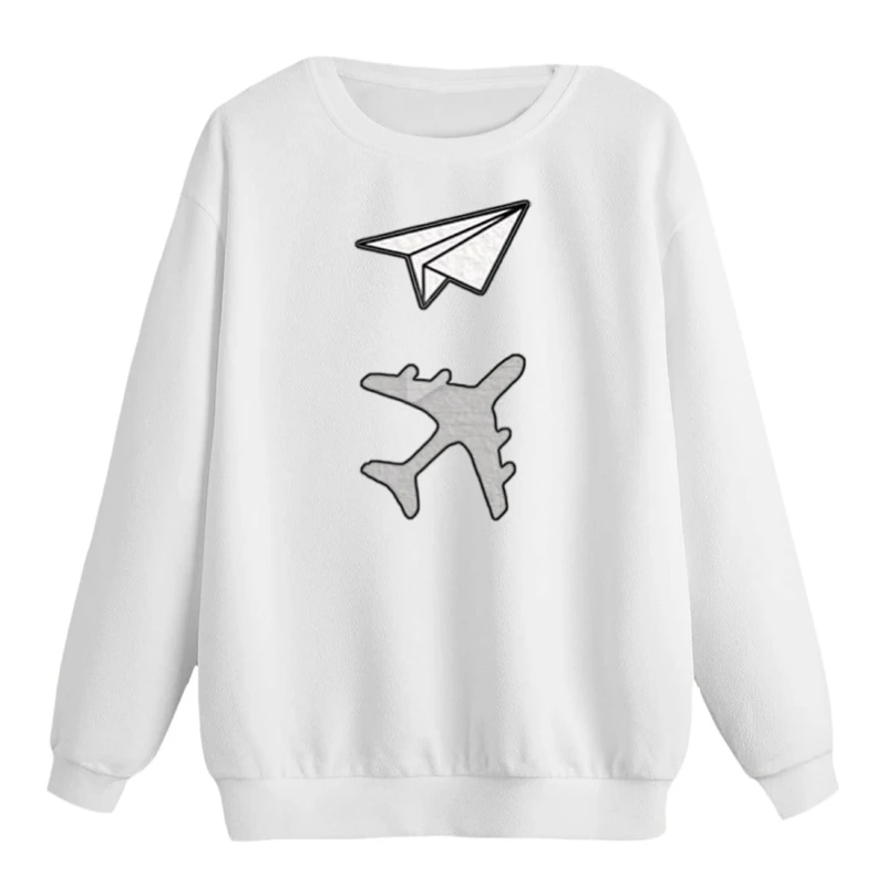 سویشرت زنانه مدل هواپیما و موشک کاغذی کد p1  