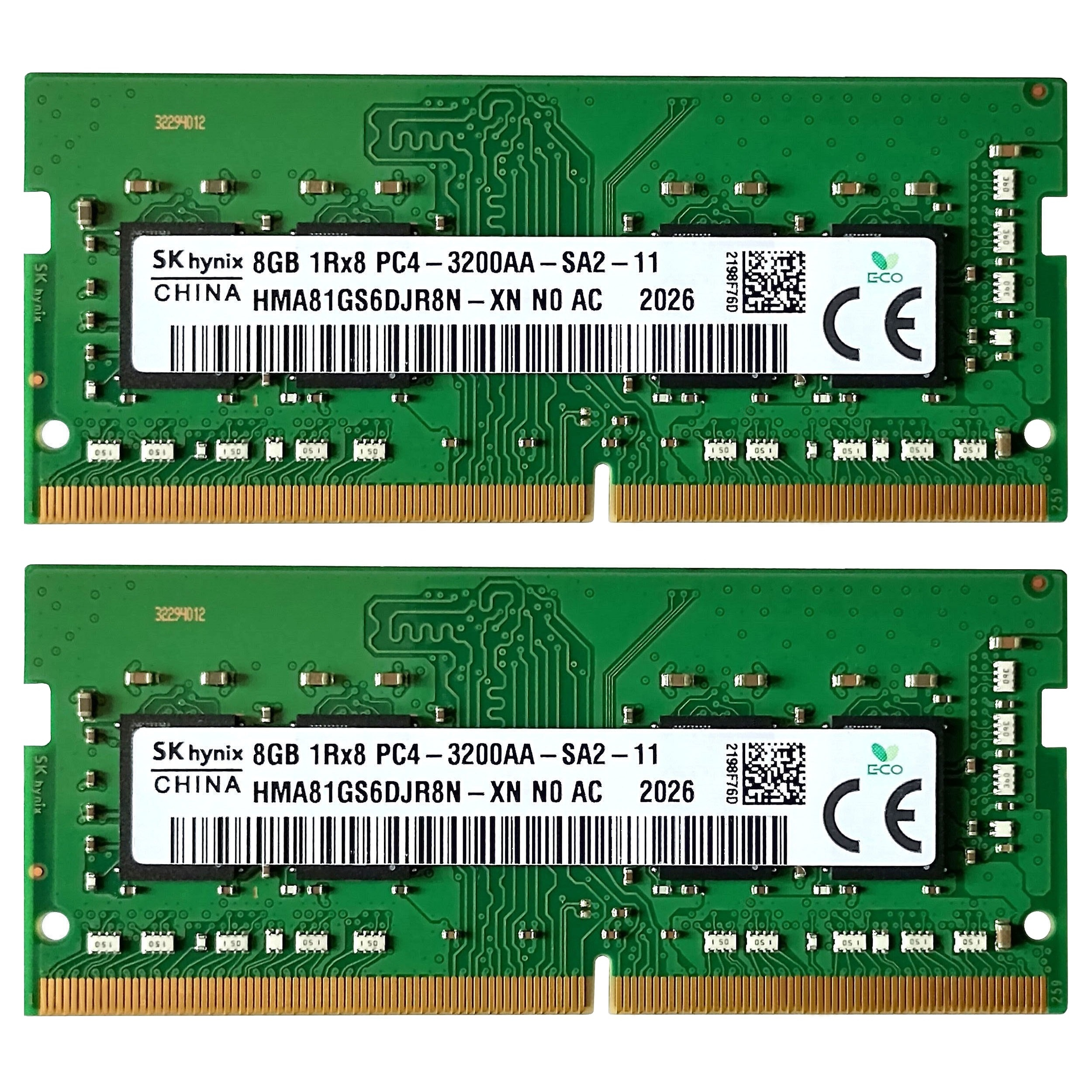 رم لپ تاپ DDR4 تک کاناله 3200 مگاهرتز CL22 اس کی هاینیکس مدل PC4-3200 ظرفیت 8 گیگابایت بسته دو عددی