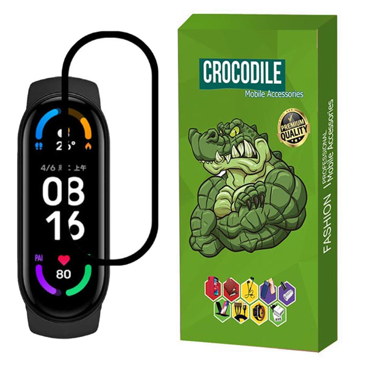 محافظ صفحه نمایش کروکودیل مدل C-PWM مناسب برای ساعت هوشمند شیائومی  Mi Band 5