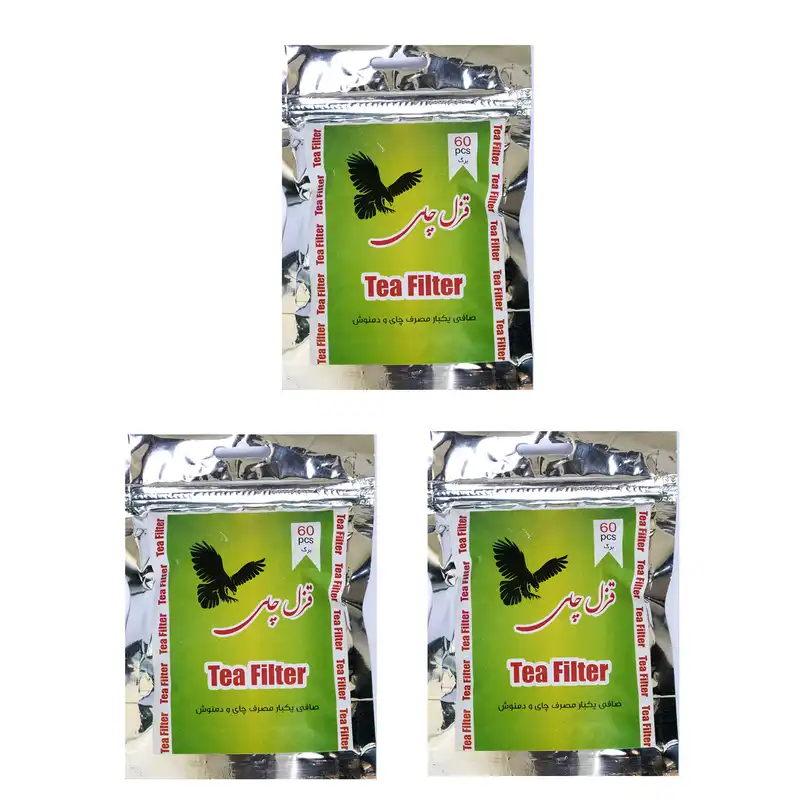 فیلتر چای قزل چای کد M15 سه بسته 60 عددی