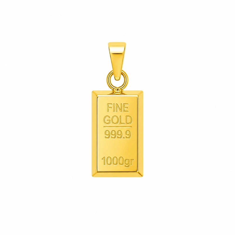آویز گردنبند طلا 18 عیار زنانه مان گالری طرح شمش 1000 کد MD01-0027900