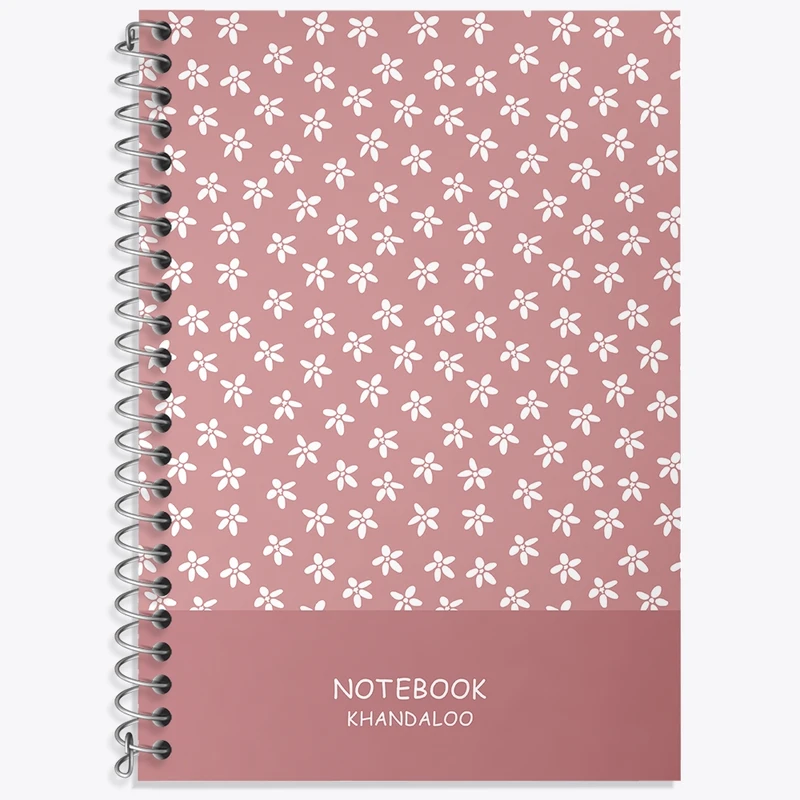 دفتر زبان 50 برگ خندالو مدل سه خط طرح گل گلی کد N1289