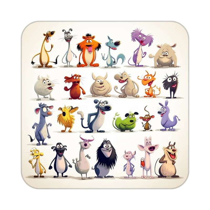 زیر لیوانی کاکتی طرح حیوانات کارتونی مدل mp27715