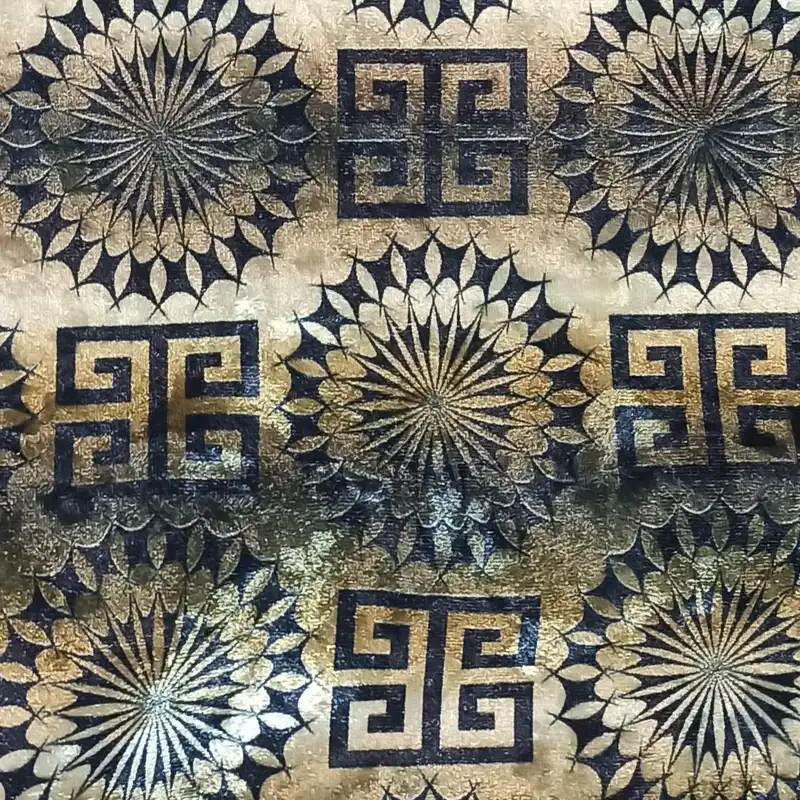 پارچه لباس مدل مخمل کش طرح دار کد 6488