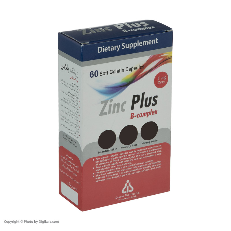 کپسول زینک پلاس داروسازی دانا بسته 60 عددی