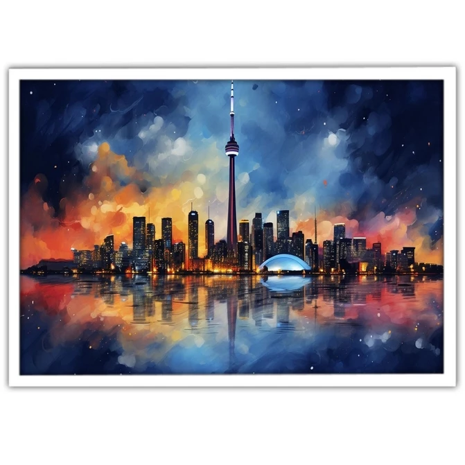 تابلو نوری بکلیت طرح منظره شهر تورنتو کانادا مدل W-MID-17591