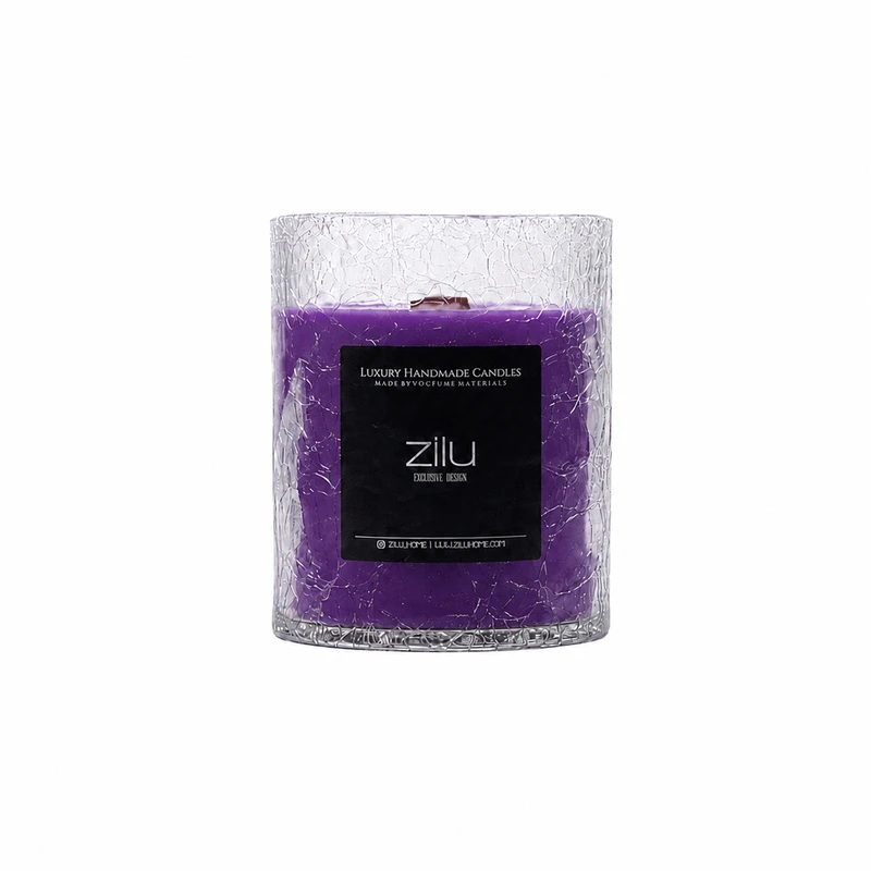 شمع لیوانی معطر زیلو مدل تَرَک با رایحه اسطوخودوس (لوندر) زمان اتمام 50 ساعت
