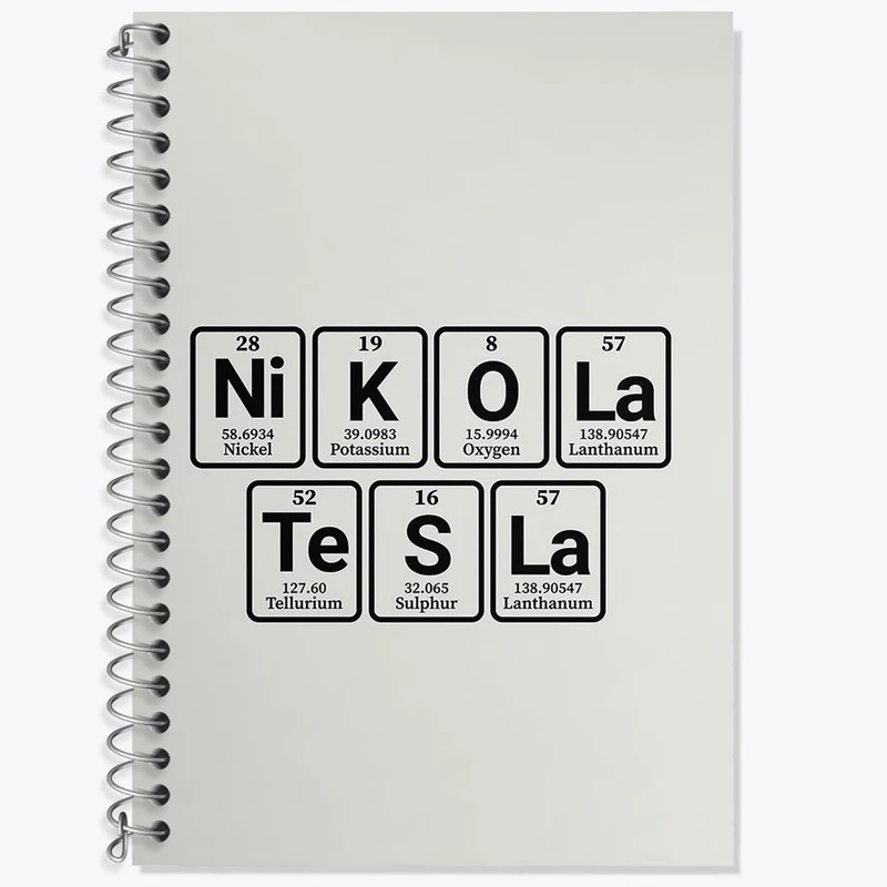 دفتر زبان 50 برگ خندالو مدل سه خط طرح نیکولاس تسلا Tesla کد 29496