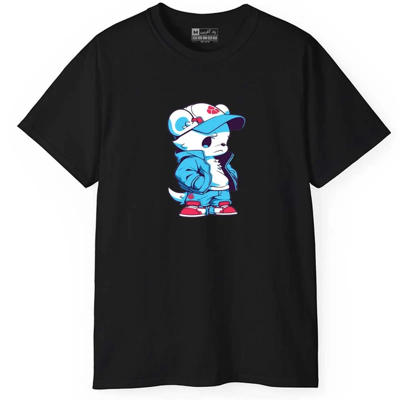 تی شرت آستین کوتاه مردانه پاد آفرین مدل خرس کد 0662