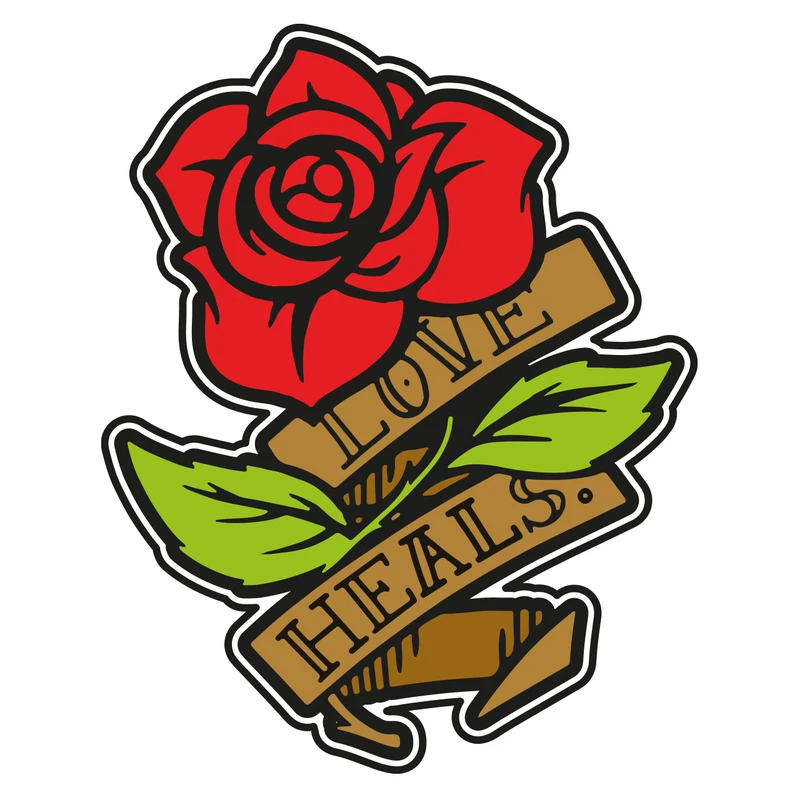 استیکر لپ تاپ مدل گل قرمز کد 309