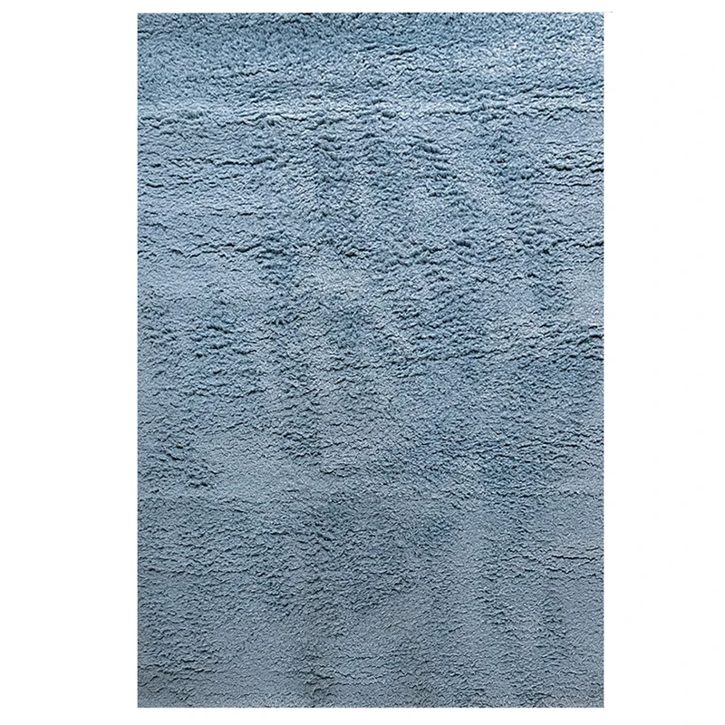 فرش ماشینی 320 شانه فرش مهدیان زمینه آبی حاشیه آبی روشن مدل شگی فلوکاتی