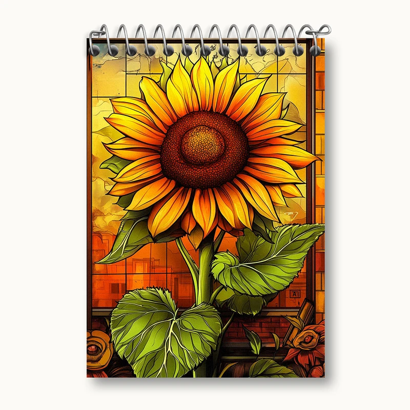 دفتر یادداشت 50 برگ خندالو طرح گل آفتابگردان کد N1967