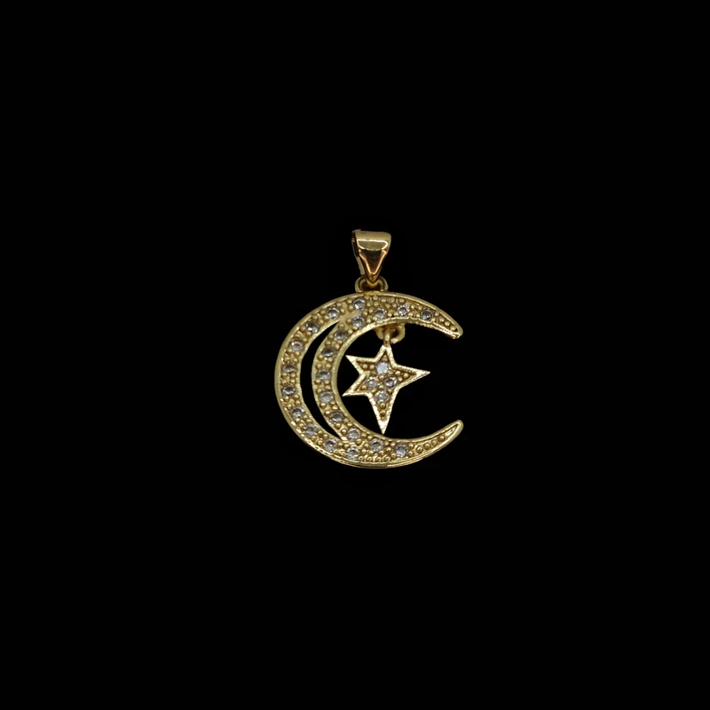 آویز گردنبند زنانه مدل ماه و ستاره
