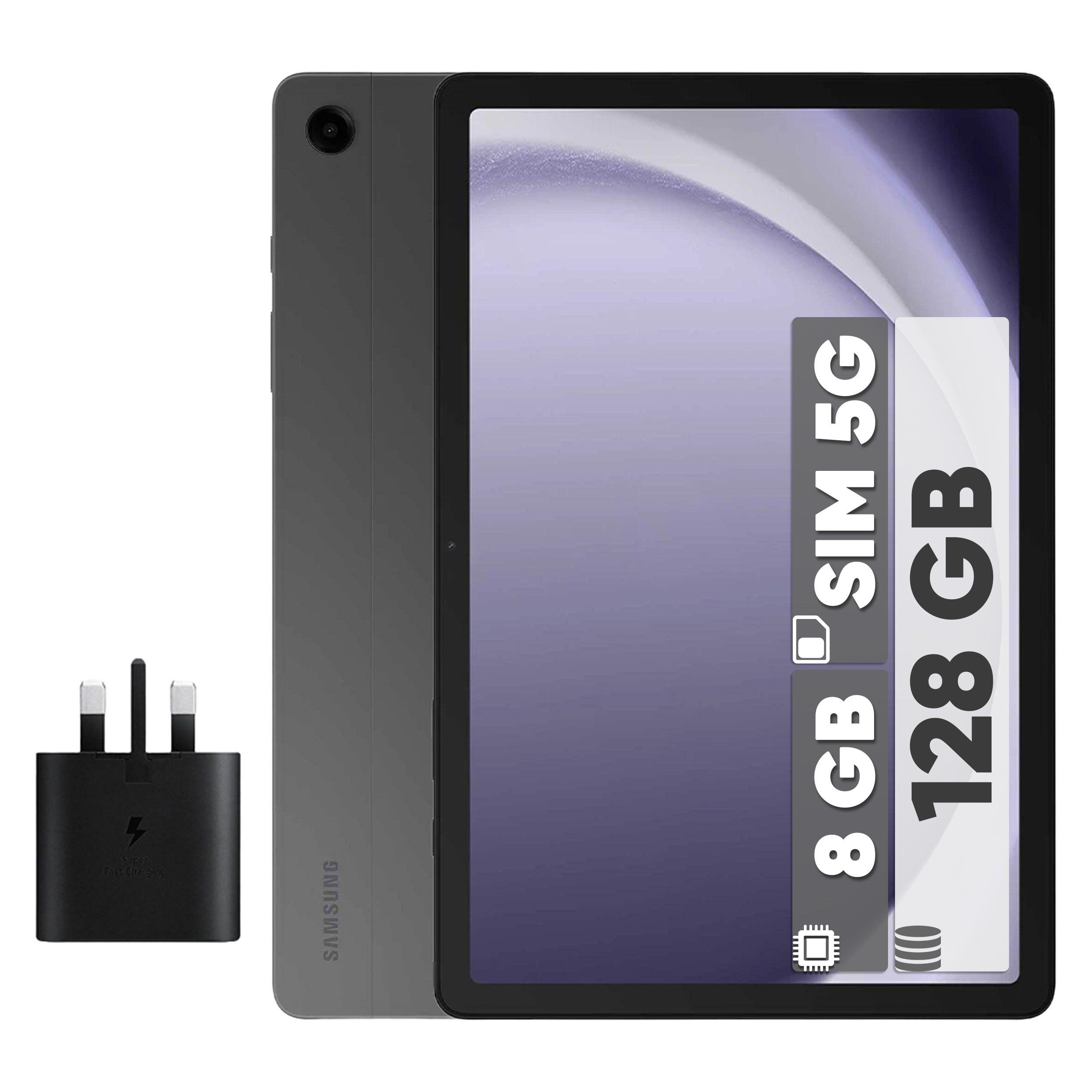 تبلت 11 اینچ سامسونگ مدل Galaxy Tab A9 Plus 5G ظرفیت 128 گیگابایت و رم 8 گیگابایت به همراه شارژر