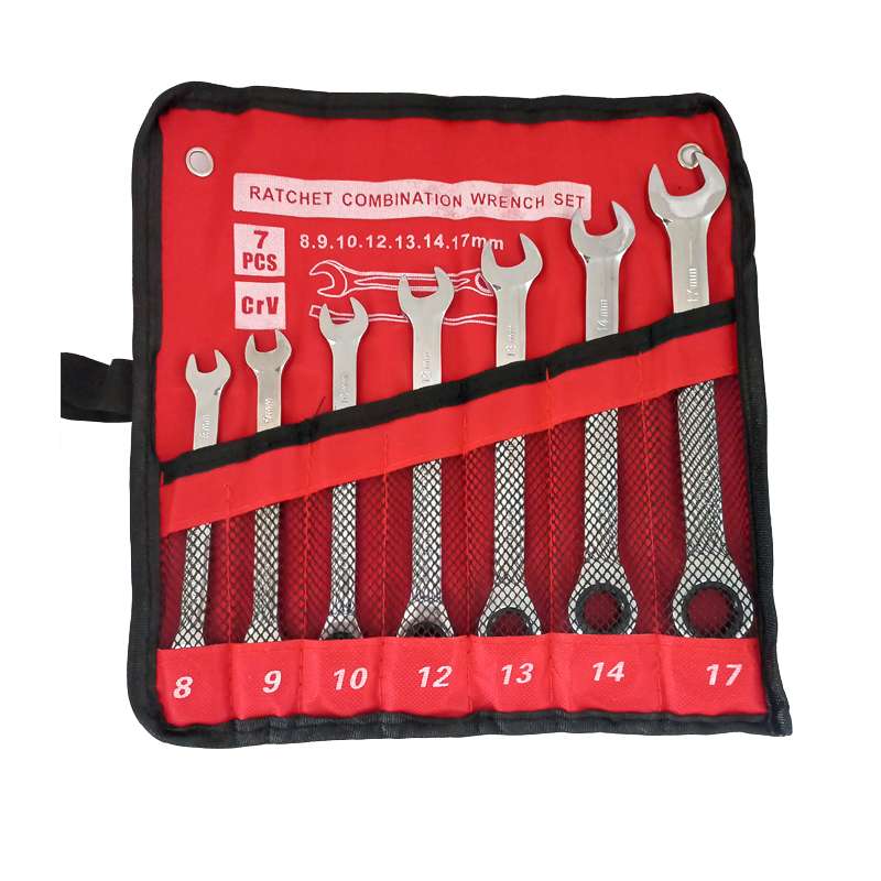 آچار یکسر تخت و یکسر جغجغه ای مدل CRV_7P مجموعه 7 عددی