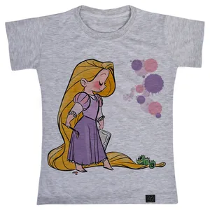 تی شرت آستین کوتاه دخترانه 27 مدل گیسو کمند کد V203