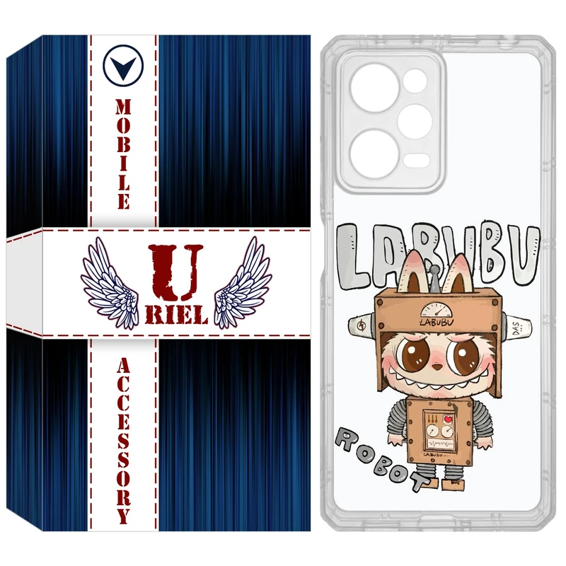 کاور یوریل مدل Clear کد 121 طرح لبوبو Labubu مناسب برای گوشی موبایل شیائومی Poco X5 Pro / Redmi Note 12 Pro / Note 12 Pro Plus