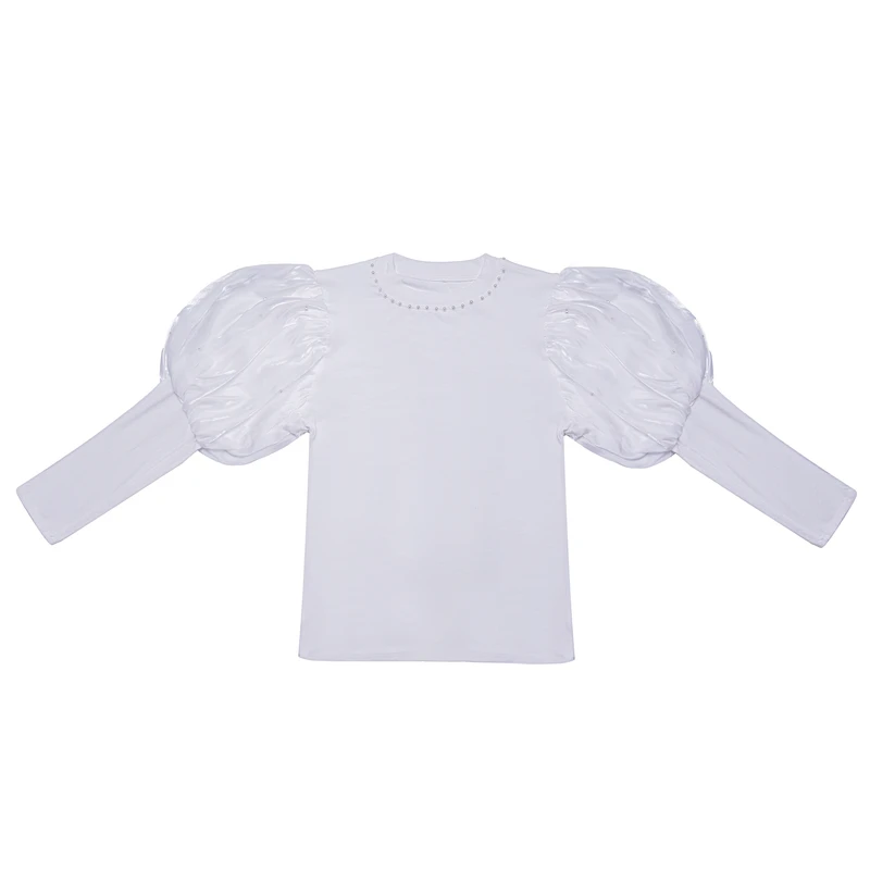 بلوز آستین بلند یقه گرد دخترانه مدل 23092