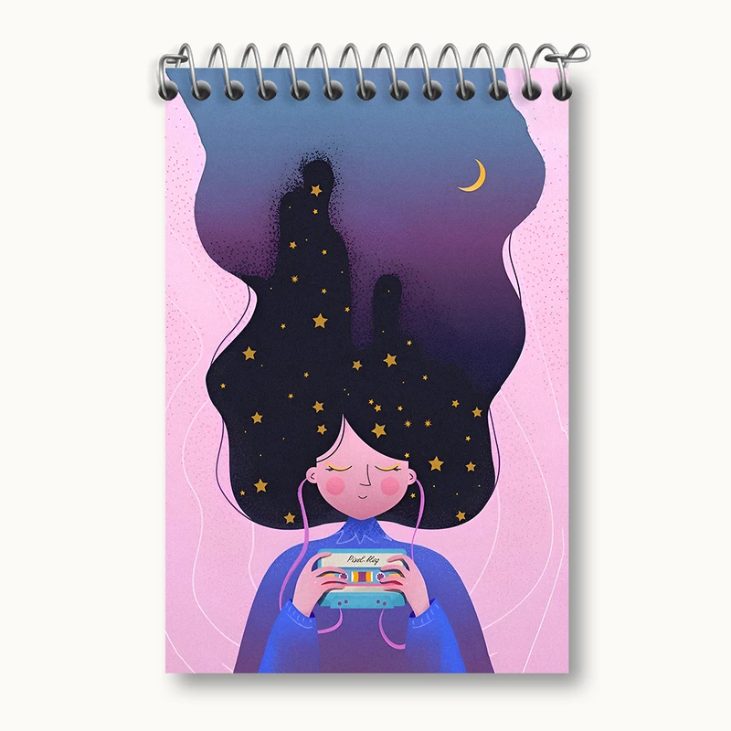 دفتر یادداشت 50 برگ خندالو طرح دخترانه کد N3779