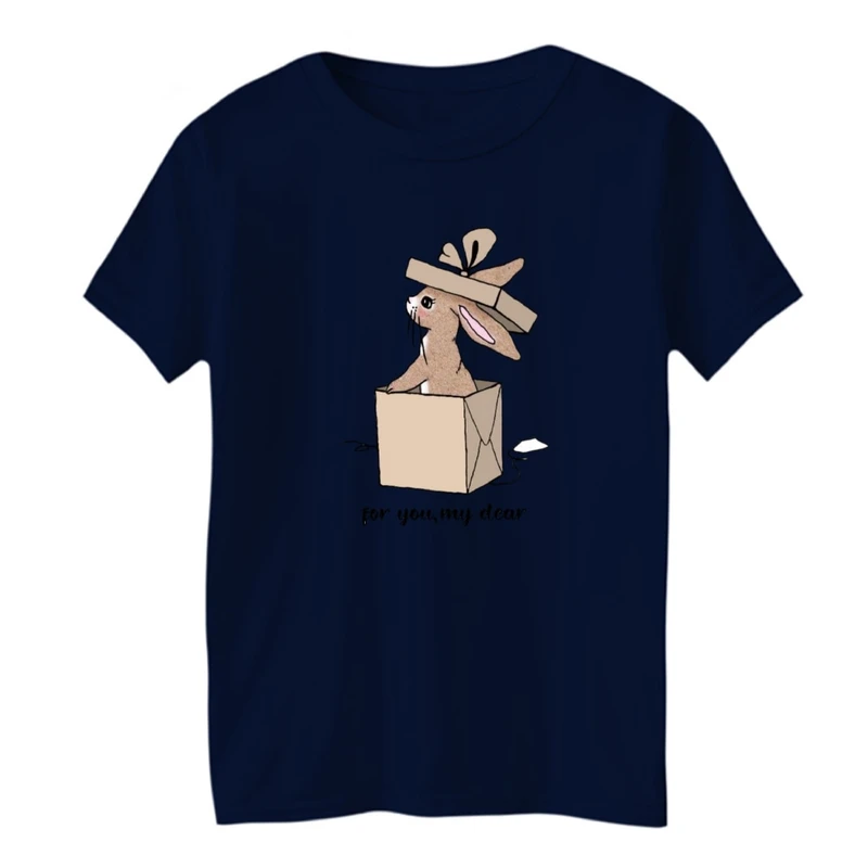 تی شرت آستین کوتاه بچگانه مدل خرگوش و کادو