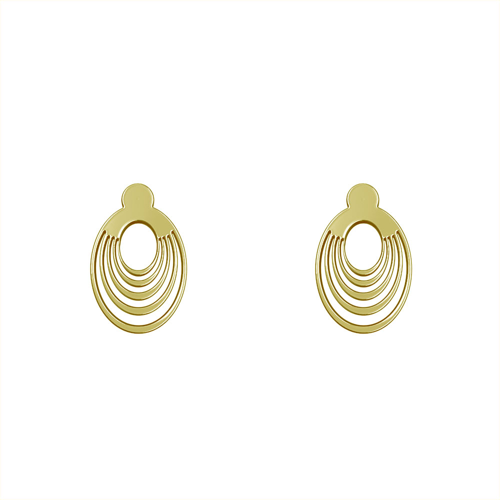 گوشواره طلا 18 عیار زنانه مدوپد مدل بیضی کد GA1-10197