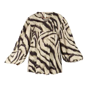 بلوز زنانه مدل یقه هفت راه راه