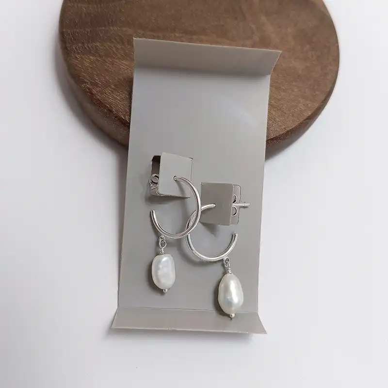 گوشواره نقره زنانه مدل مرواریدی