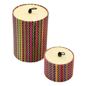 جعبه هدیه مدل  استوانه رنگارنگ مجموعه دو عددی 