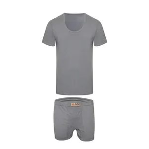 ست شورت و زیرپوش مردانه تن تاب مدل 17 رنگ طوسی