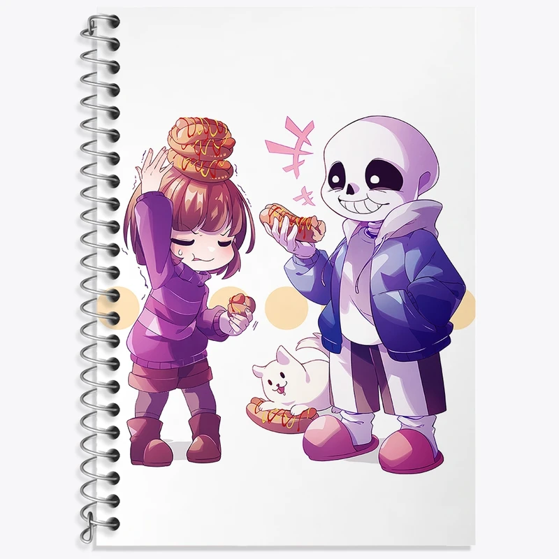 دفتر زبان 50 برگ خندالو مدل دو خط طرح بازی آندرتیل (Undertale) کد 31753