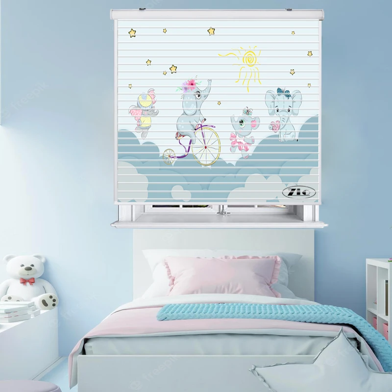 پرده زبرا زیو مدل سیلوئت K3048 سایز 150x150 سانتی متر